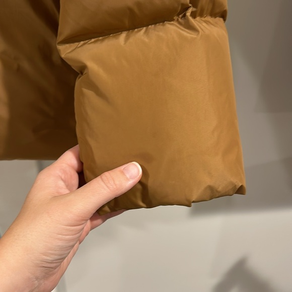 Jenni Kayne Womens XS Dark Khaki Puffer Jacket Feather Down Removable Hood - Picture 9 of 12